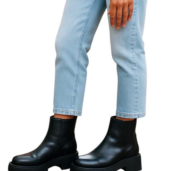 PUMA 9 Black Women's Ankle Boots 2 Inch Platform Heavy Quality Shoe - Picture 1 of 9